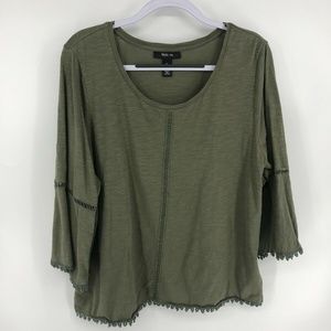 Style and Co Green Tunic Style Cotton Womans Shirt